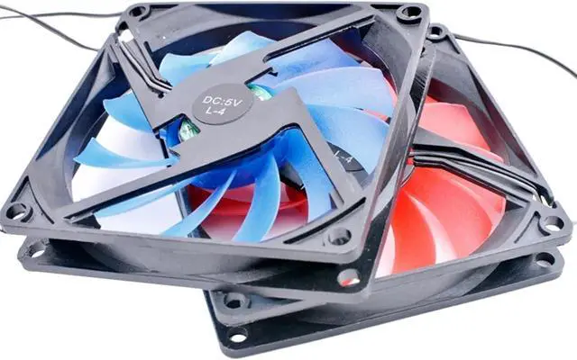 Alt view image 3 of 5 - 1PCS 80x80x15mm 8cm 8015 80mm Fan DC5V Blue red LED Light Computer USB Quiet Cooling Fan(Red USB Plug)