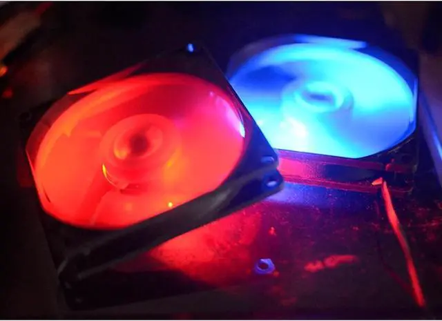 Alt view image 4 of 5 - 1PCS 80x80x15mm 8cm 8015 80mm Fan DC5V Blue red LED Light Computer USB Quiet Cooling Fan(Red USB Plug)