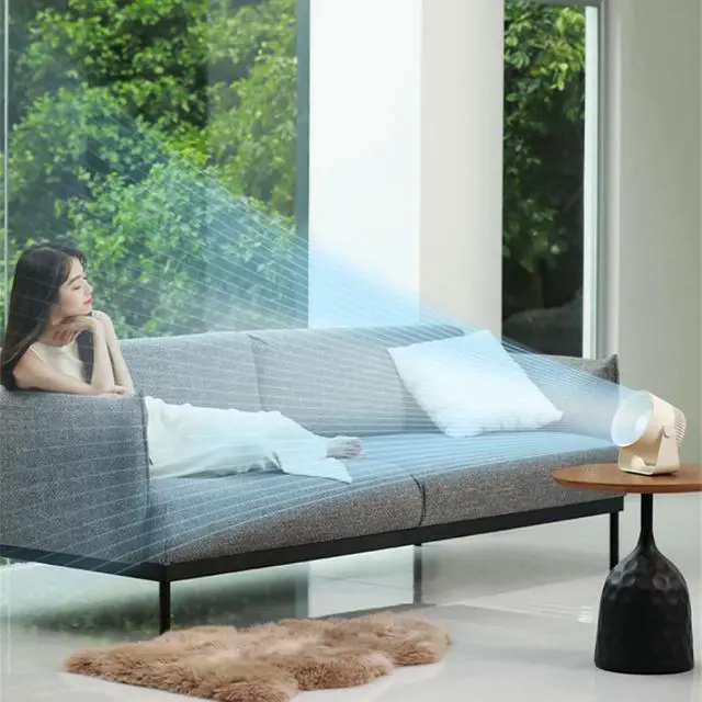Alt view image 7 of 7 - Household Table Desktop Fan USB Rechargeable Air Circulation Electric Fan 4000mAh Portable Wall Mounted for Kitchen Small Table for Bedroom