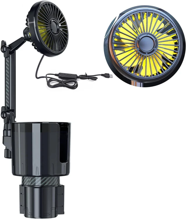 Alt view image 6 of 7 - Car Cup Holder Fan Stay Comfortable During Drive USB Car Fan 12V / 24V Power Adjust Speed Travel