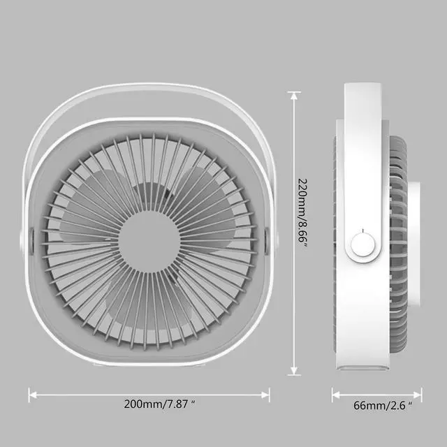 Alt view image 3 of 7 - 5V 3W 6inch Creative Desktop Mute Electric Fan USB Charging 3 4000mAh 360° Rotate Usb Desk Fan Small