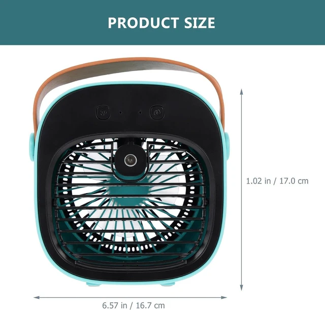 Alt view image 2 of 7 - BESTYASH Rechargeable Portable Desktop Air Cooler Fan with 4000mah Battery and Three Wind Speeds for Home