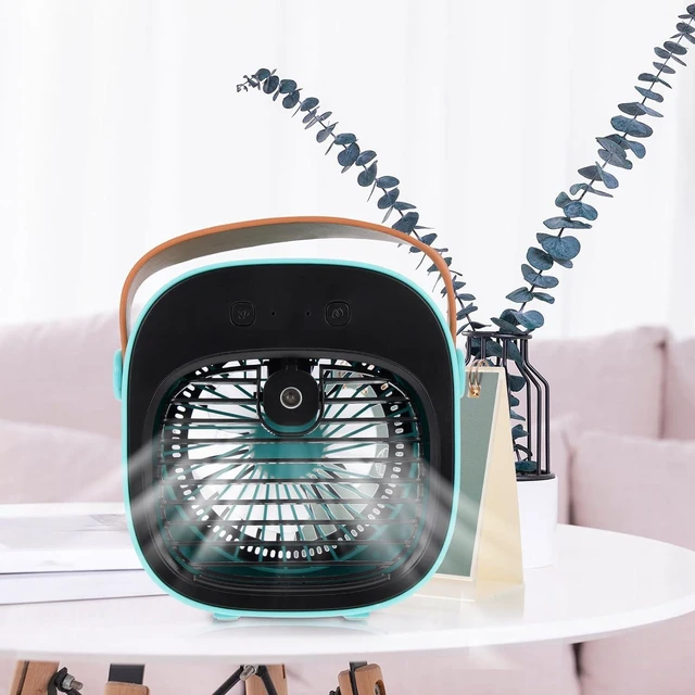 Alt view image 7 of 7 - BESTYASH Rechargeable Portable Desktop Air Cooler Fan with 4000mah Battery and Three Wind Speeds for Home