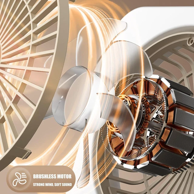Alt view image 3 of 7 - Head USB Desktop Fan with 5 Speed Setting and Long Battery for Offices Home and Outdoor Use Double Head Desk Fan