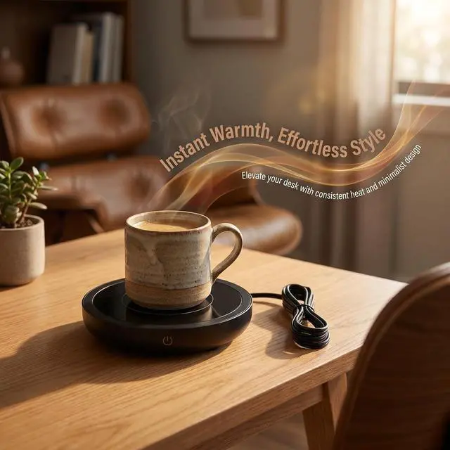 Alt view image 3 of 7 - Coffee Cup Warmer with Auto Shutoff, 3 Temperature Settings, Glass and Plastic Mug Heater for Office