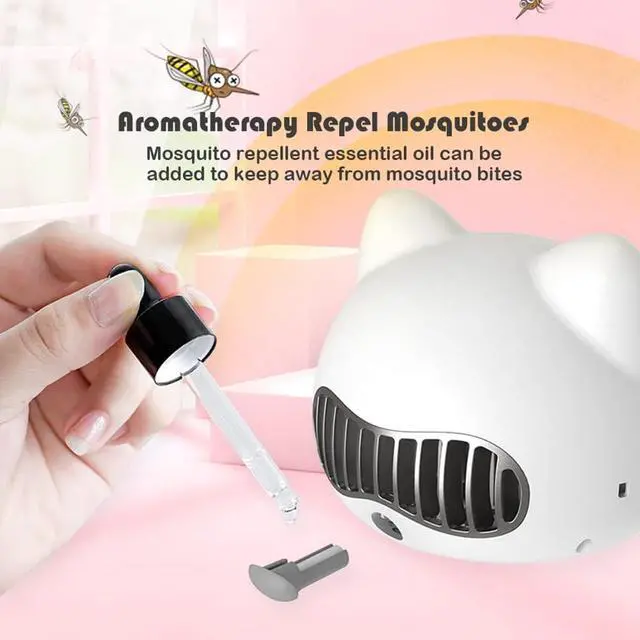 Alt view image 6 of 7 - Mini Portable Stroller Fan USB Rechargeable 4000MAh Personal Handheld Clip on Aromatherapy Fan Office-Pink,Handheld Fans