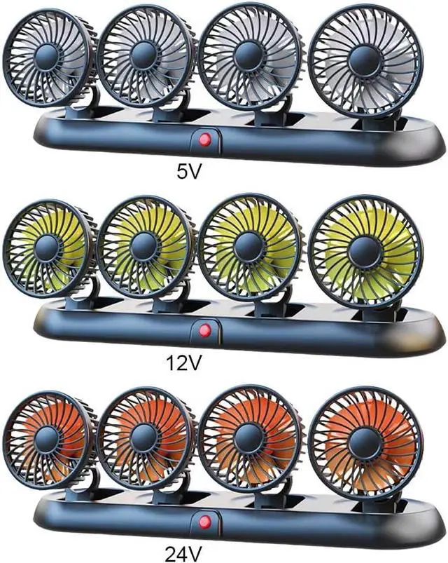 Alt view image 3 of 4 - 4-Head Dashboard Fan for Porsche Macan Cayenne | Stable Anti-Slip Dashboard Fan With Hidden Parking Plate Enhances Driving Comfort And Saves Console Space