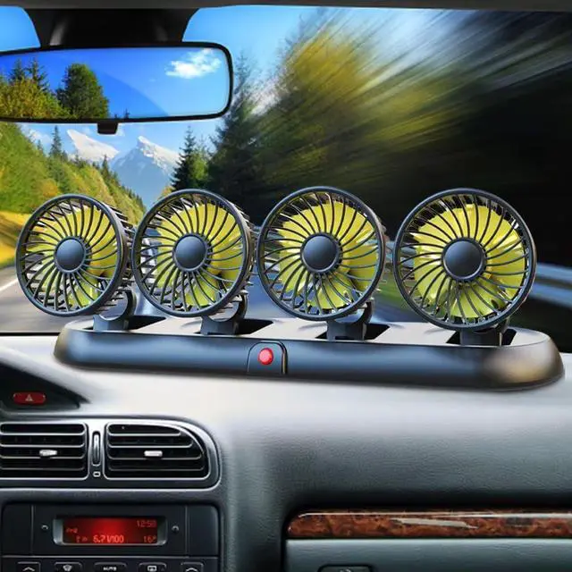 Alt view image 5 of 6 - Car Fan for Chevrolet Cruze Malibu Impala, Adjustable Air Circulator for Backseat, Targeted Airflow for Babies & Pets, Fast Heat Dissipation, Quiet Cooling & Dehumidification,Orange 24V