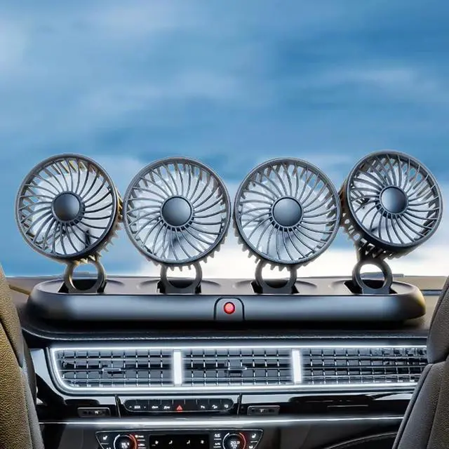 Alt view image 4 of 6 - Car Fan for Chevrolet Cruze Malibu Impala, Adjustable Air Circulator for Backseat, Targeted Airflow for Babies & Pets, Fast Heat Dissipation, Quiet Cooling & Dehumidification,Orange 24V