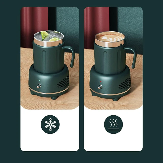 Alt view image 2 of 7 - Cooler Warmer Cup, Electric Cup Cooler and Heater with Dual Mode, Fast Cooling Heating Aluminium Body for Coffee Beer Wine, Desktop Beverage Warmer for Home Office Car (Green)
