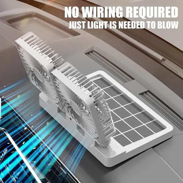 Alt view image 5 of 7 - Car Exhaust Fan USB Rechargeable/Solar Air Circulation Cooling and Heat Dissipation Cooling Ventilation Fan Solar Car Ventilation