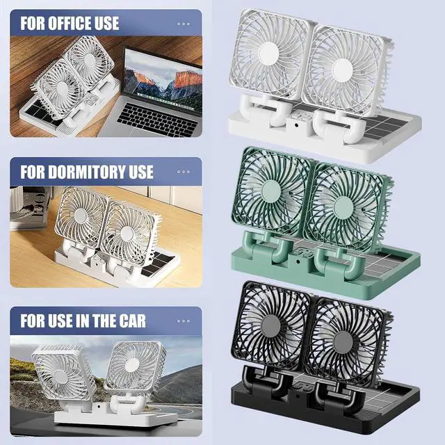 Alt view image 6 of 7 - Car Exhaust Fan USB Rechargeable/Solar Air Circulation Cooling and Heat Dissipation Cooling Ventilation Fan Solar Car Ventilation