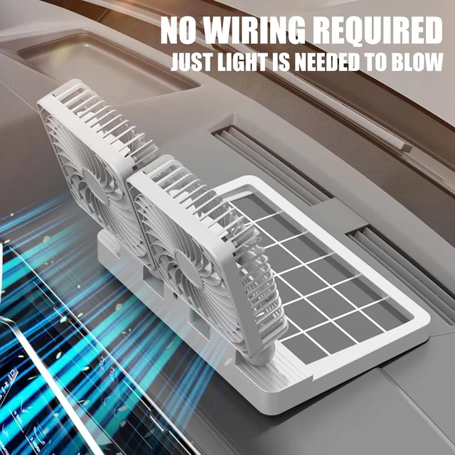 Alt view image 4 of 7 - Car Exhaust Fan USB Rechargeable/Solar Air Circulation Cooling and Heat Dissipation Cooling Ventilation Fan Solar Car Ventilation