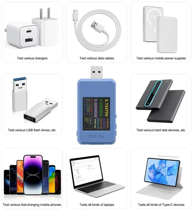 Alt view image 6 of 7 - Precisions 1.77" LCD USB Power Meter, Type C Power Meter for Voltage, Current, Wattage Measurement