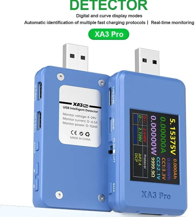 Alt view image 7 of 7 - Precisions 1.77" LCD USB Power Meter, Type C Power Meter for Voltage, Current, Wattage Measurement