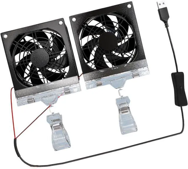 Main image of Portable Fan, 8cm Adjustable Clip Switches Control and Mesh for Fish Tanks Electronics Angled USB(D)