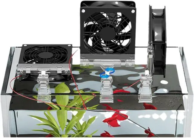 Alt view image 2 of 7 - Portable Fan, 8cm Adjustable Clip Switches Control and Mesh for Fish Tanks Electronics Angled USB(B)