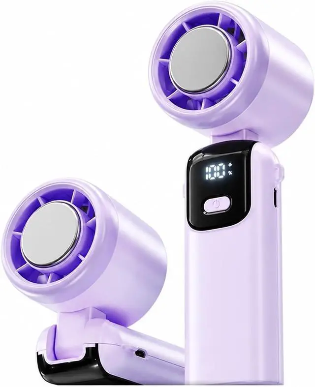 Alt view image 7 of 7 - Handheld Fan, Portable USB Cooling Handheld Fan,for Outdoors/Travel/Camping(Purple)