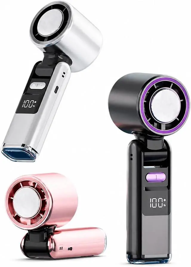 Alt view image 2 of 3 - Handheld Fan, Outdoor Portable Handheld Fan Mini Rechargeable,for Outdoors/Travel/Camping(Pink)