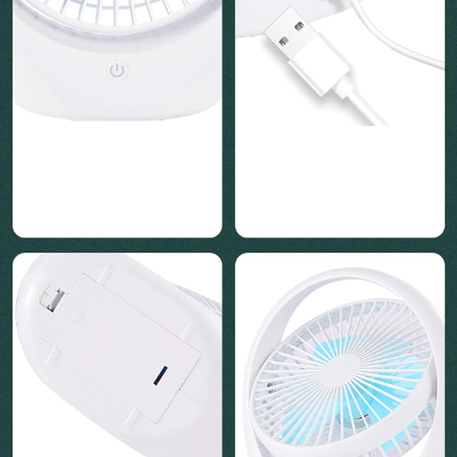 Alt view image 3 of 7 - Portable Fan, USB, Desk, Low Noise, 3Speeds Desktop with Powered Strong Wind Cooling(Yellow White Shell)