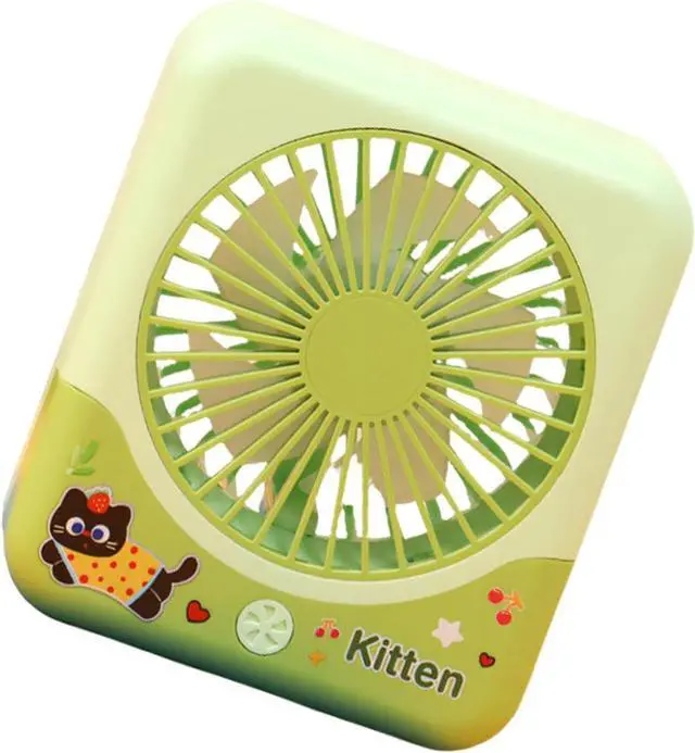Main image of Portable Fan, 3 Adjustable Airflows Speeds Cartoon for Small Space for Dorm Room and Offices(Green)