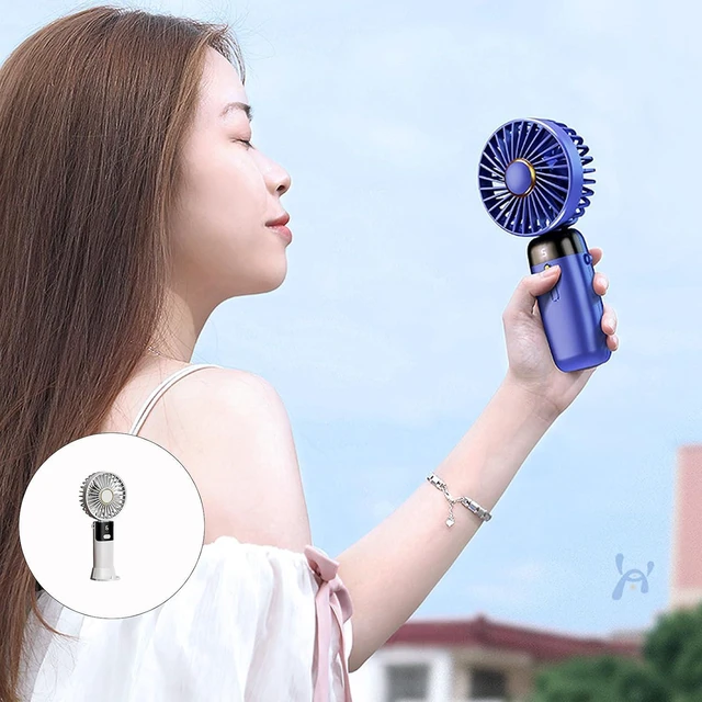 Alt view image 2 of 7 - Portable Fan, 5 Speed, Quiet Cooling Desk for Travel Home Digital Display Electric(Purple,B)