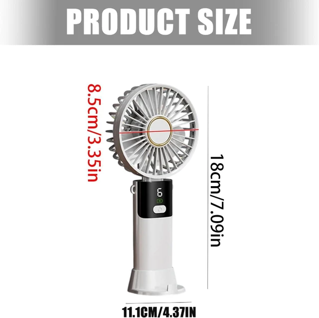 Alt view image 3 of 7 - Portable Fan, 5 Speed, Quiet Cooling Desk for Travel Home Digital Display Electric(Purple,B)