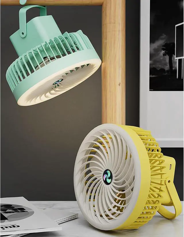 Alt view image 6 of 7 - Portable Fan, 3 Speed Adjustable Strong Wind Ultra-Quiet with LED Light for Home Desk(B)