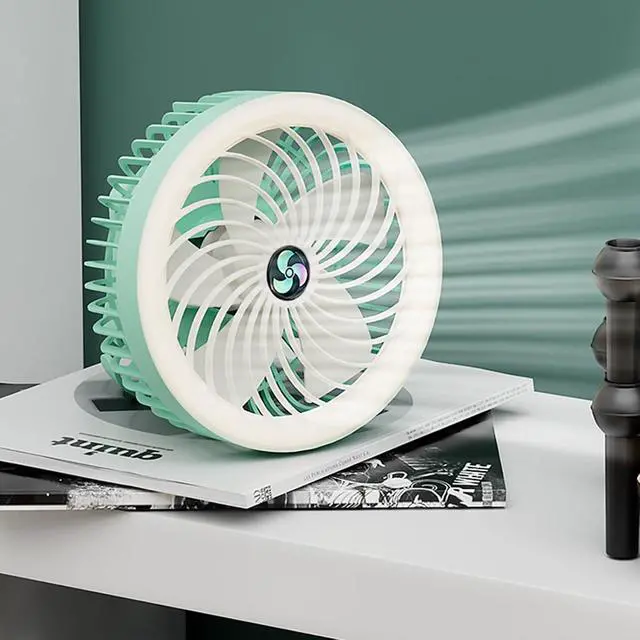 Alt view image 7 of 7 - Portable Fan, 3 Speed Adjustable Strong Wind Ultra-Quiet with LED Light for Home Desk(B)