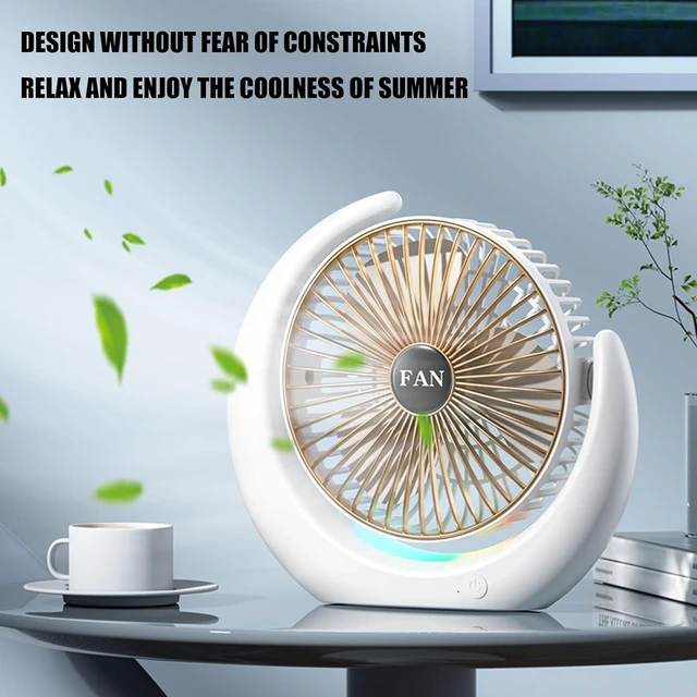 Alt view image 2 of 7 - Portable Fan, with Light Small Air Circulation Bedroom Offices Cooling Texture Suitable for or Outdoor(Black,Plug in Model)