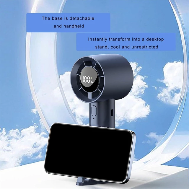 Alt view image 7 of 7 - Portable Fan, Adjustable Speed 1200mAh Battery Cooling Device with LED Digital Display Handheld(Khaki)