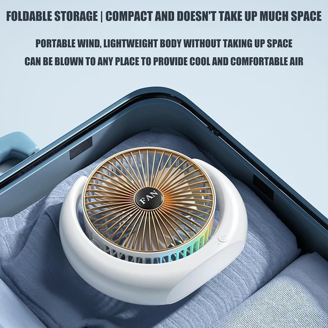 Alt view image 7 of 7 - Portable Fan, with Light Small Air Circulation Bedroom Offices Cooling Texture Suitable for or Outdoor(Black,Plug in Model)