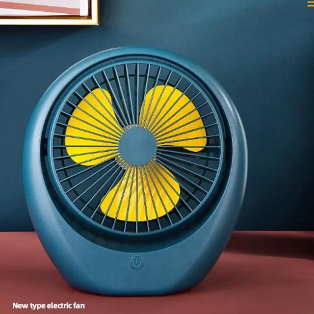 Alt view image 4 of 7 - Portable Fan, USB, Desk, Low Noise, 3Speeds Desktop with Powered Strong Wind Cooling(Blue White Shell)