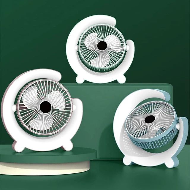 Alt view image 3 of 7 - Portable Fan, Electric Table USB Small Cooling with Colorful Light Desk for Room USB Desktop(B)