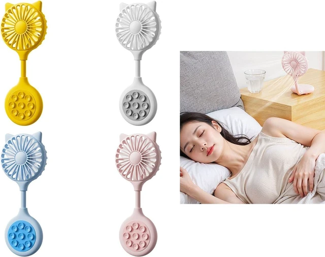 Alt view image 2 of 7 - Portable Fan, Small Pocket Foldable with Suction Cup ABS Texture Table Suitable for Home and Travel Use Desk(Yellow)