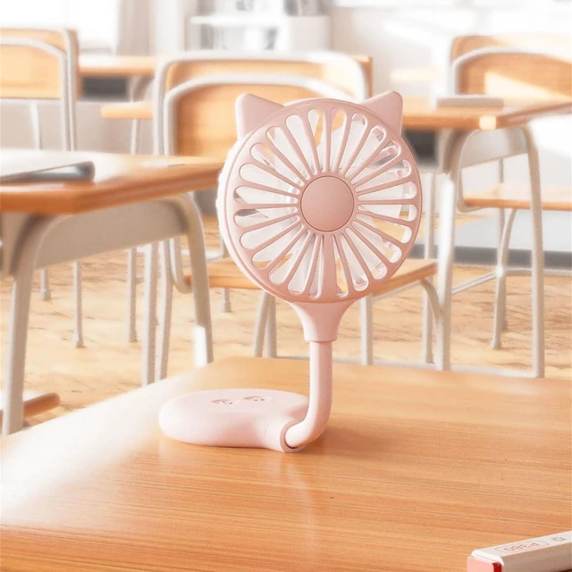 Alt view image 5 of 7 - Portable Fan, Small Pocket Foldable with Suction Cup ABS Texture Table Suitable for Home and Travel Use Desk(Yellow)