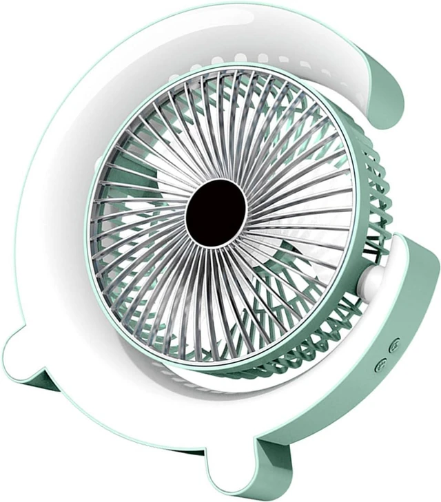 Alt view image 4 of 7 - Portable Fan, Electric Table USB Small Cooling with Colorful Light Desk for Room USB Desktop(Green)