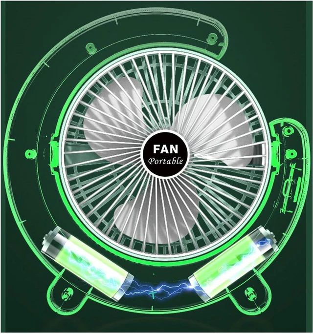 Alt view image 6 of 7 - Portable Fan, Electric Table USB Small Cooling with Colorful Light Desk for Room USB Desktop(Green)