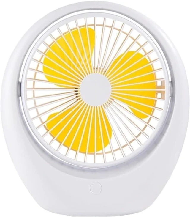 Main image of Portable Fan, USB, Desk, Low Noise, 3Speeds Desktop with Powered Strong Wind Cooling(Yellow White Shell)