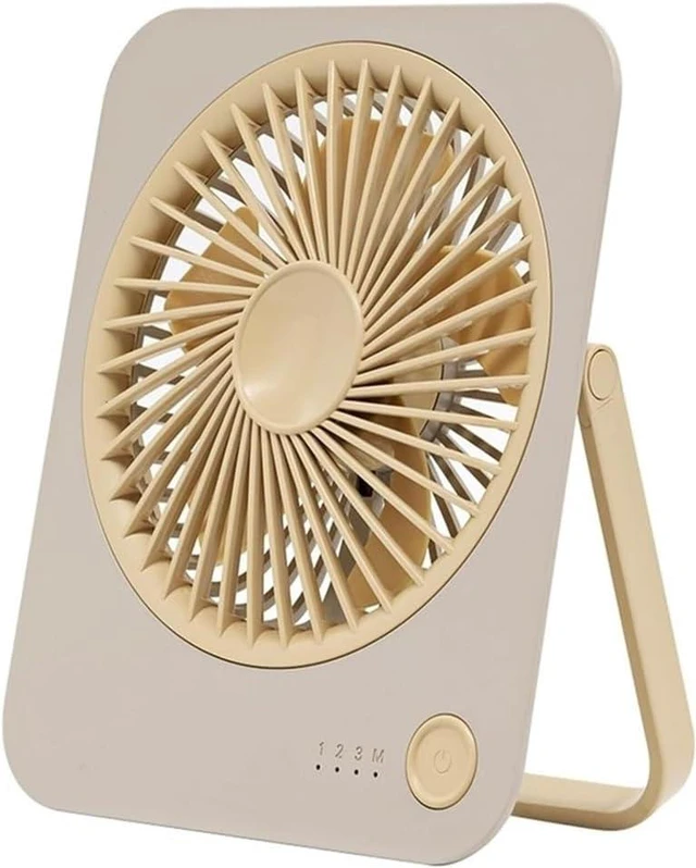 Main image of Portable Fan, USB Desktop Electric Desk ABS Texture Table for Bedroom Use Efficient(Khaki)