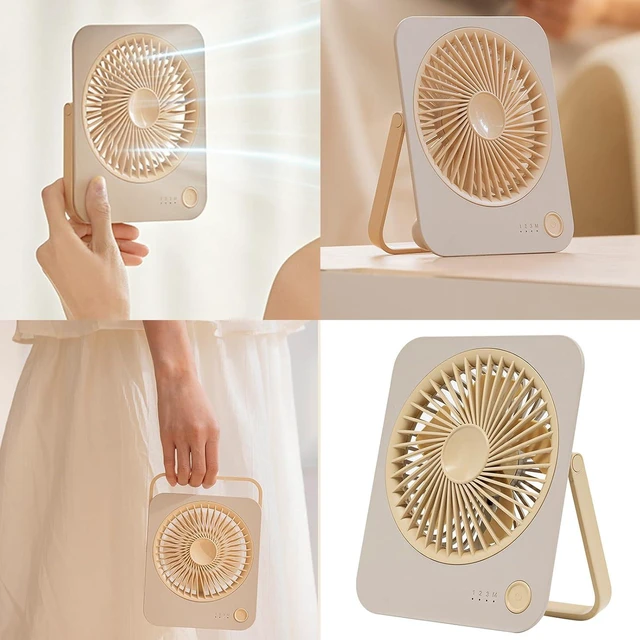Alt view image 2 of 7 - Portable Fan, USB Desktop Electric Desk ABS Texture Table for Bedroom Use Efficient(Khaki)