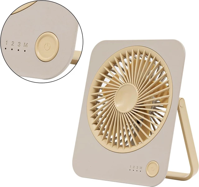 Alt view image 4 of 7 - Portable Fan, USB Desktop Electric Desk ABS Texture Table for Bedroom Use Efficient(Khaki)