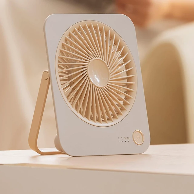 Alt view image 5 of 7 - Portable Fan, USB Desktop Electric Desk ABS Texture Table for Bedroom Use Efficient(Khaki)