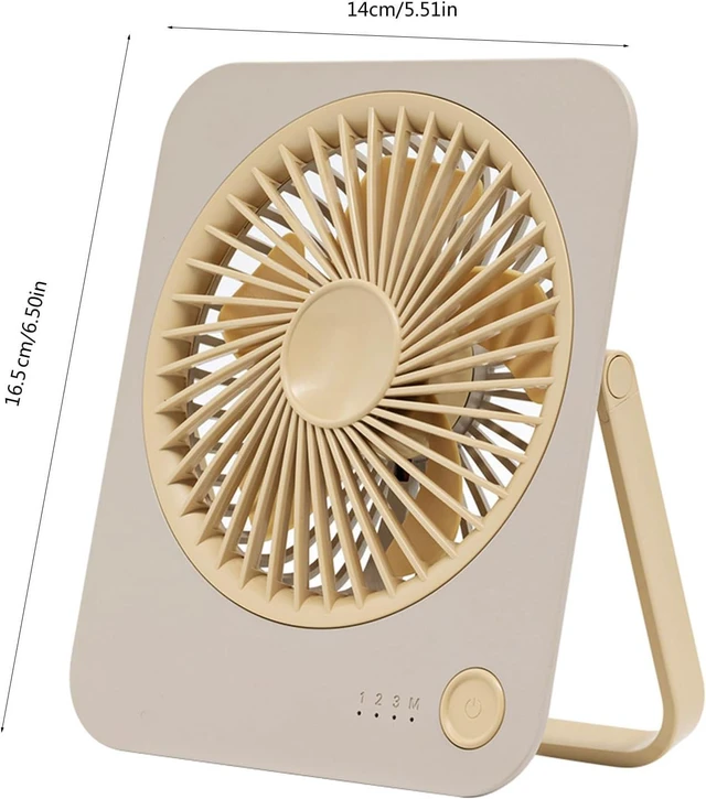 Alt view image 7 of 7 - Portable Fan, USB Desktop Electric Desk ABS Texture Table for Bedroom Use Efficient(Khaki)