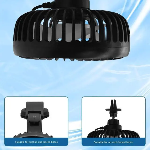 Alt view image 4 of 7 - Portable Fan, 5W USB with Suction Cup Base and 3 Speed Setting for Home Offices or Car Use Cooling Display(Suction Cup Type)