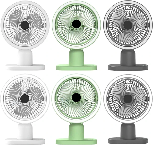 Alt view image 7 of 7 - USB Rechargeable Desk Fan with 3 Speed Settings Portable Cooling Fan Quiet Operations Great for Home Offices Dorm Room