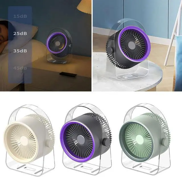 Alt view image 7 of 7 - Portable Fan, Electric for Desk or Bedroom Nightstands Cooling Device with 2000mAh Battery Portable(Dark Grey)