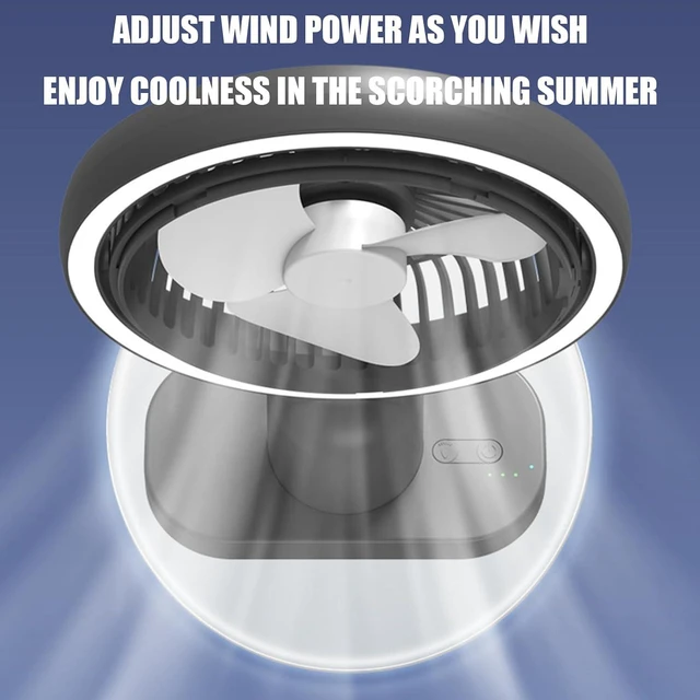 Alt view image 4 of 7 - Portable Fan, Individual with LED Light Option Low Noise Design USB Cooling Great for Bedroom Offices(Green,Light)