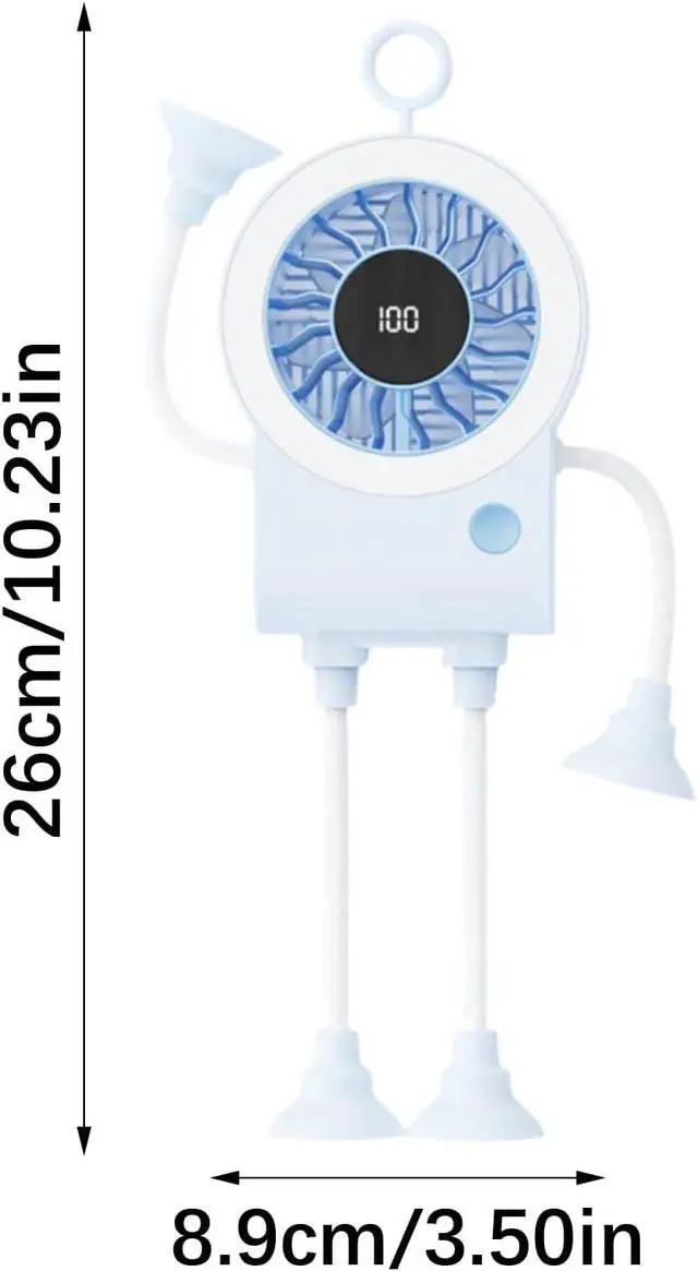 Alt view image 4 of 7 - Portable Fan, 5 Speed Powerful Cooling Tool for Home Gym Offices Use with Suction Cup(White)