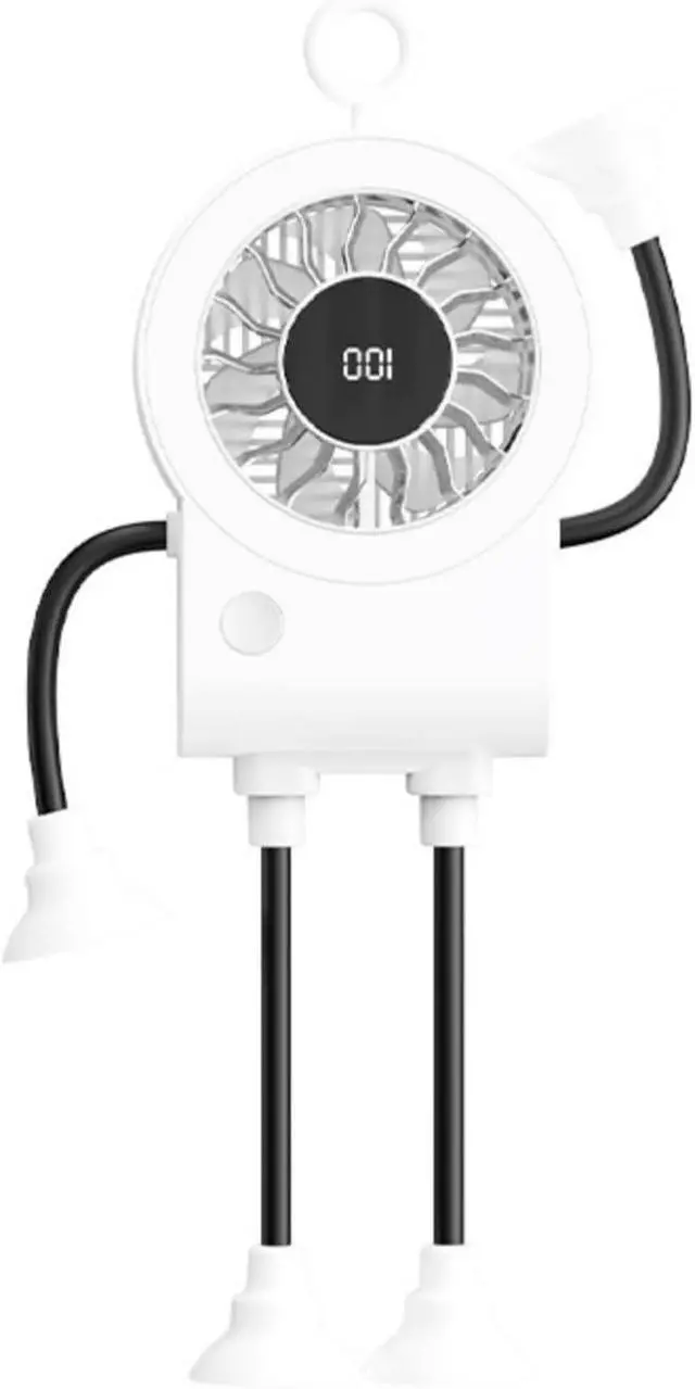 Alt view image 7 of 7 - Portable Fan, 5 Speed Powerful Cooling Tool for Home Gym Offices Use with Suction Cup(White)